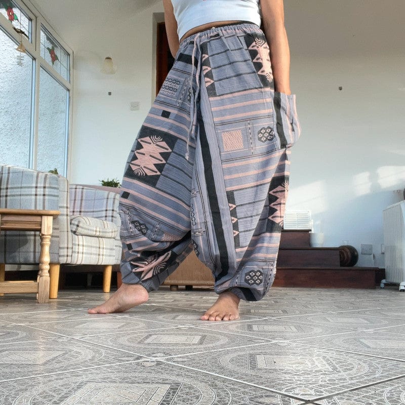 Grey Black Beige Thai Harem Pants Genie Aladdin Holiday Baggy Ali Baba Trousers