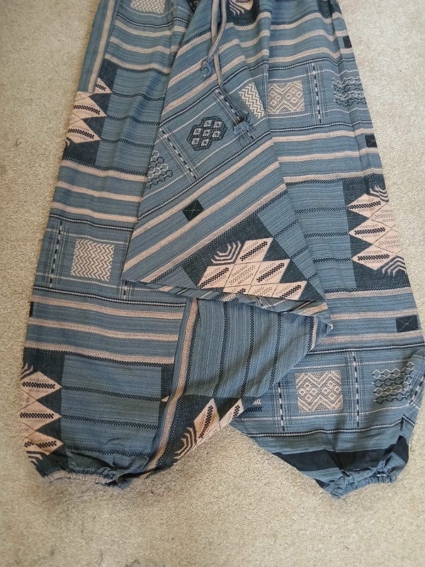 Grey Cream Aladdin Genie Harem Pants Hippie Wide Fit Baggy Mens Ladies Trousers