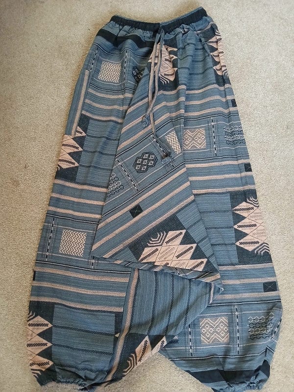 Grey Cream Aladdin Genie Harem Pants Hippie Wide Fit Baggy Mens Ladies Trousers