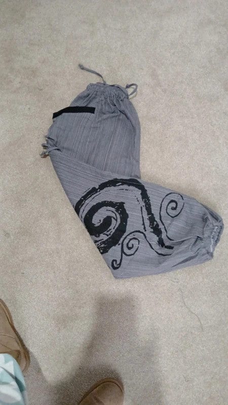 Grey Harem Pants Wide Leg Baggy Trousers Holiday Sun Travel Mens Womens One Size