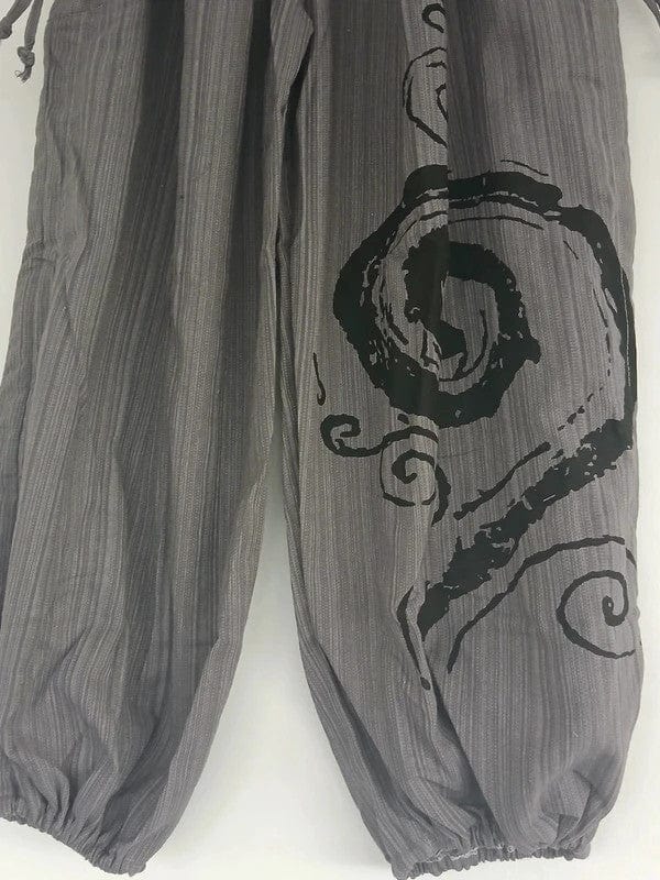 Grey Harem Pants Wide Leg Baggy Trousers Holiday Sun Travel Mens Womens One Size