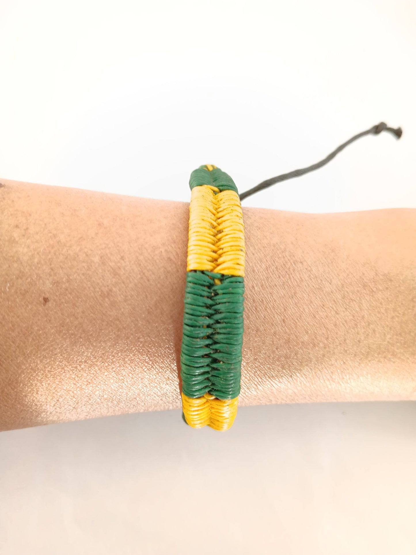 Handmade cotton waxed Jamaican bracelet jewellery wristband for unisex