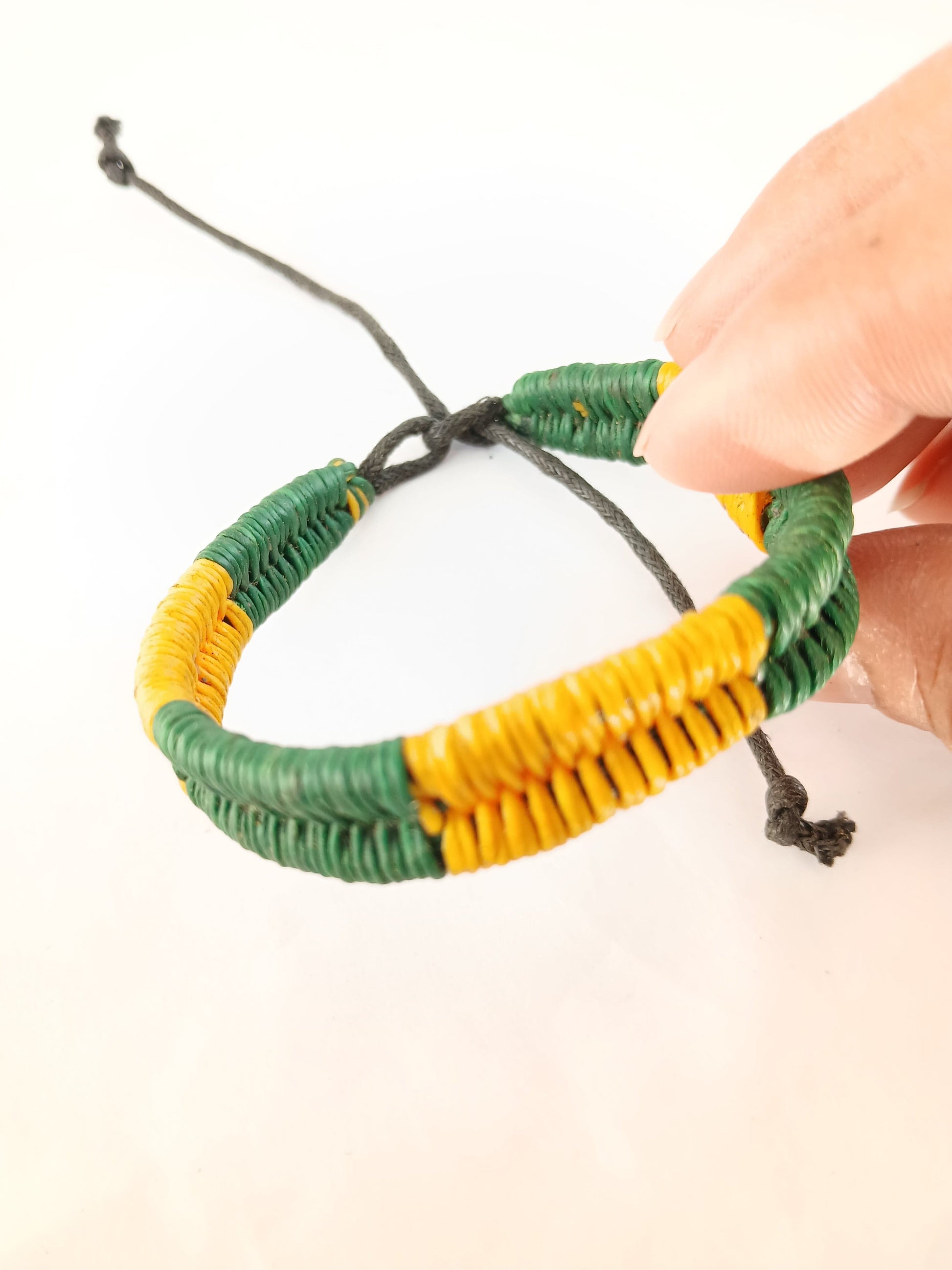 Handmade cotton waxed Jamaican bracelet jewellery wristband for unisex