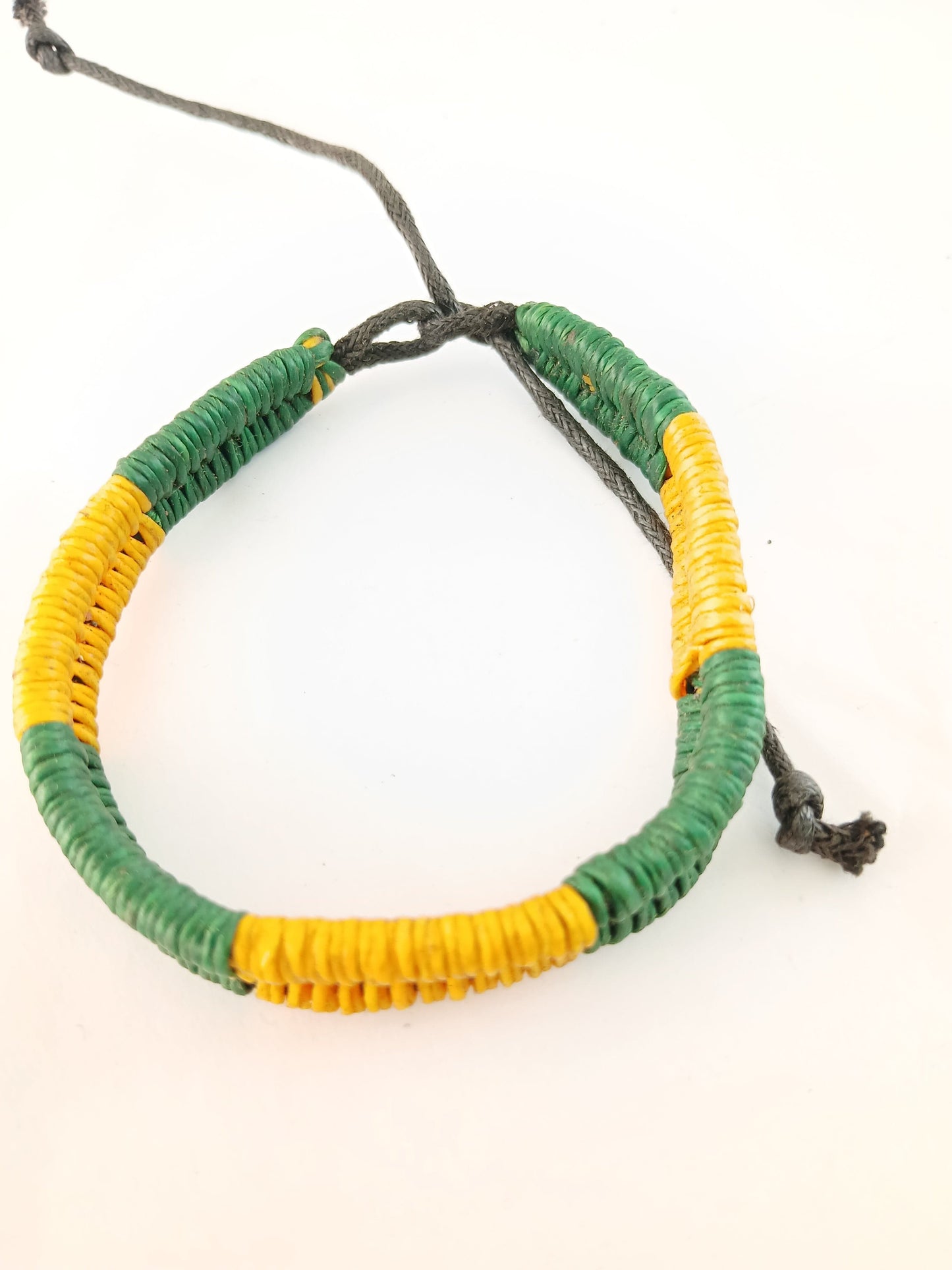 Handmade cotton waxed Jamaican bracelet jewellery wristband for unisex