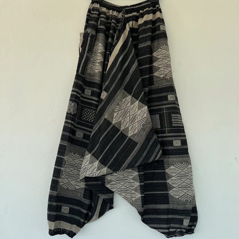 Handmade Mens Womens Black Grey Harem Pants Cotton Canvas Hippie Yoga Trousers