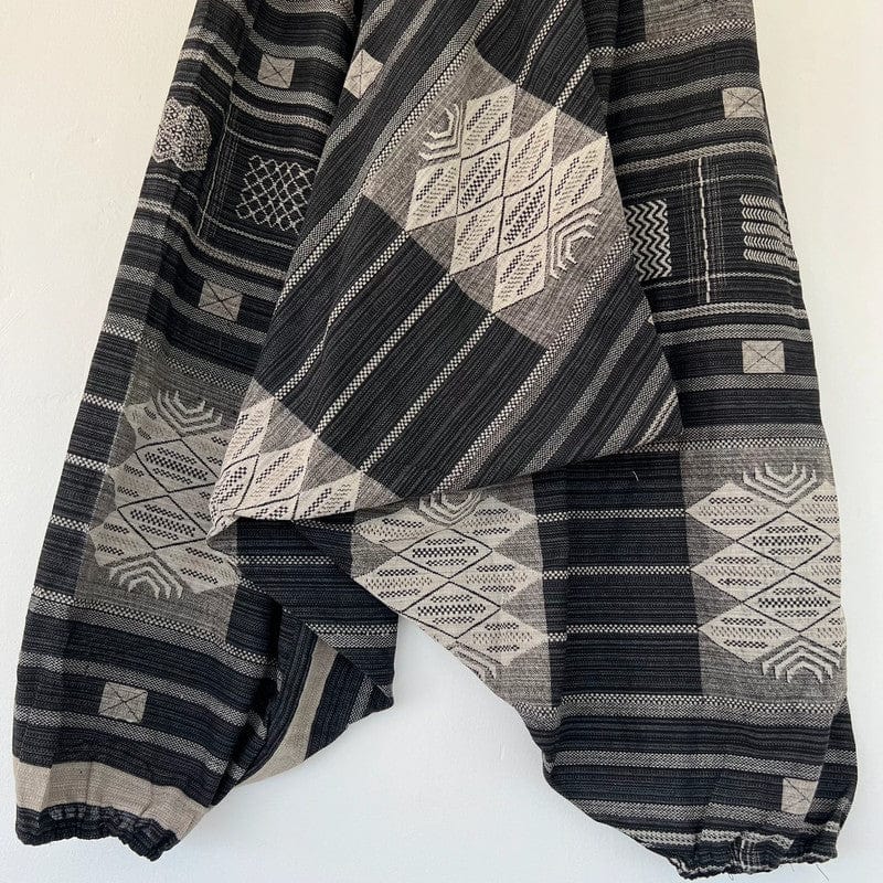 Handmade Mens Womens Black Grey Harem Pants Cotton Canvas Hippie Yoga Trousers
