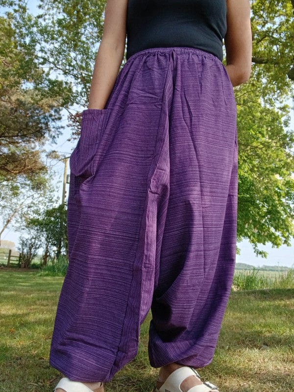 Handmade Purple Harem Pants Thailand Hippie Trousers Mens or Ladies Thai Clothes