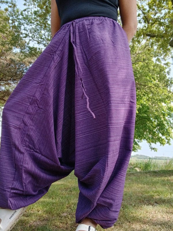 Handmade Purple Harem Pants Thailand Hippie Trousers Mens or Ladies Thai Clothes
