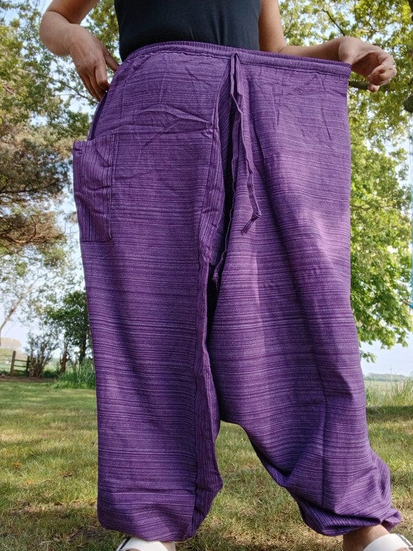 Handmade Purple Harem Pants Thailand Hippie Trousers Mens or Ladies Thai Clothes