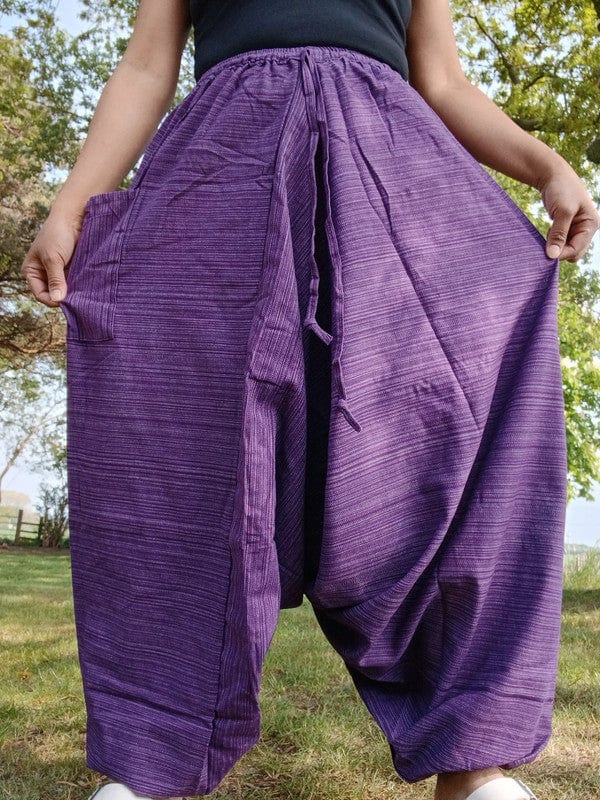 Handmade Purple Harem Pants Thailand Hippie Trousers Mens or Ladies Thai Clothes