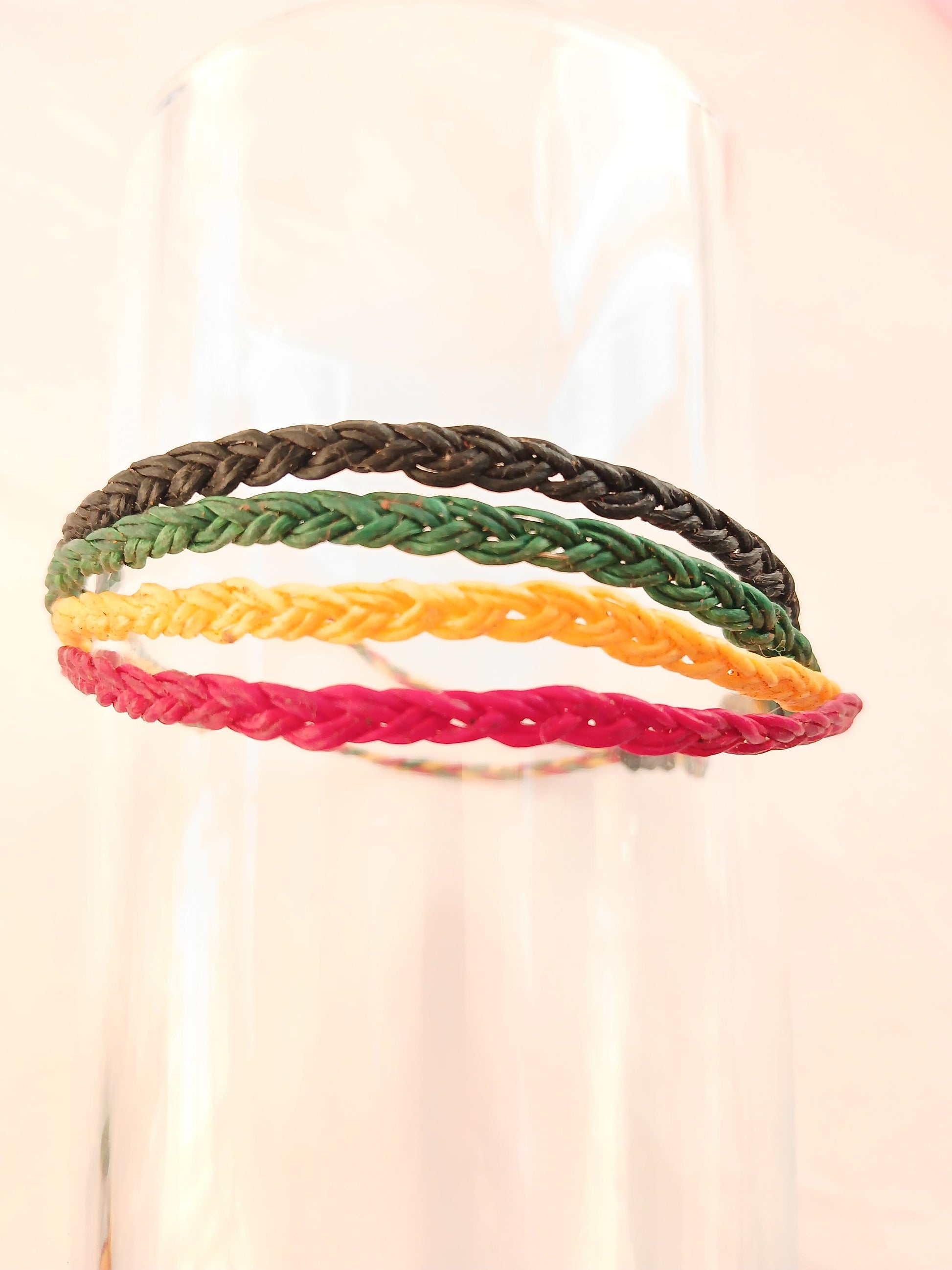 Handmade waxed cotton braided bracelet reggae Rasta hippie wristband for unisex