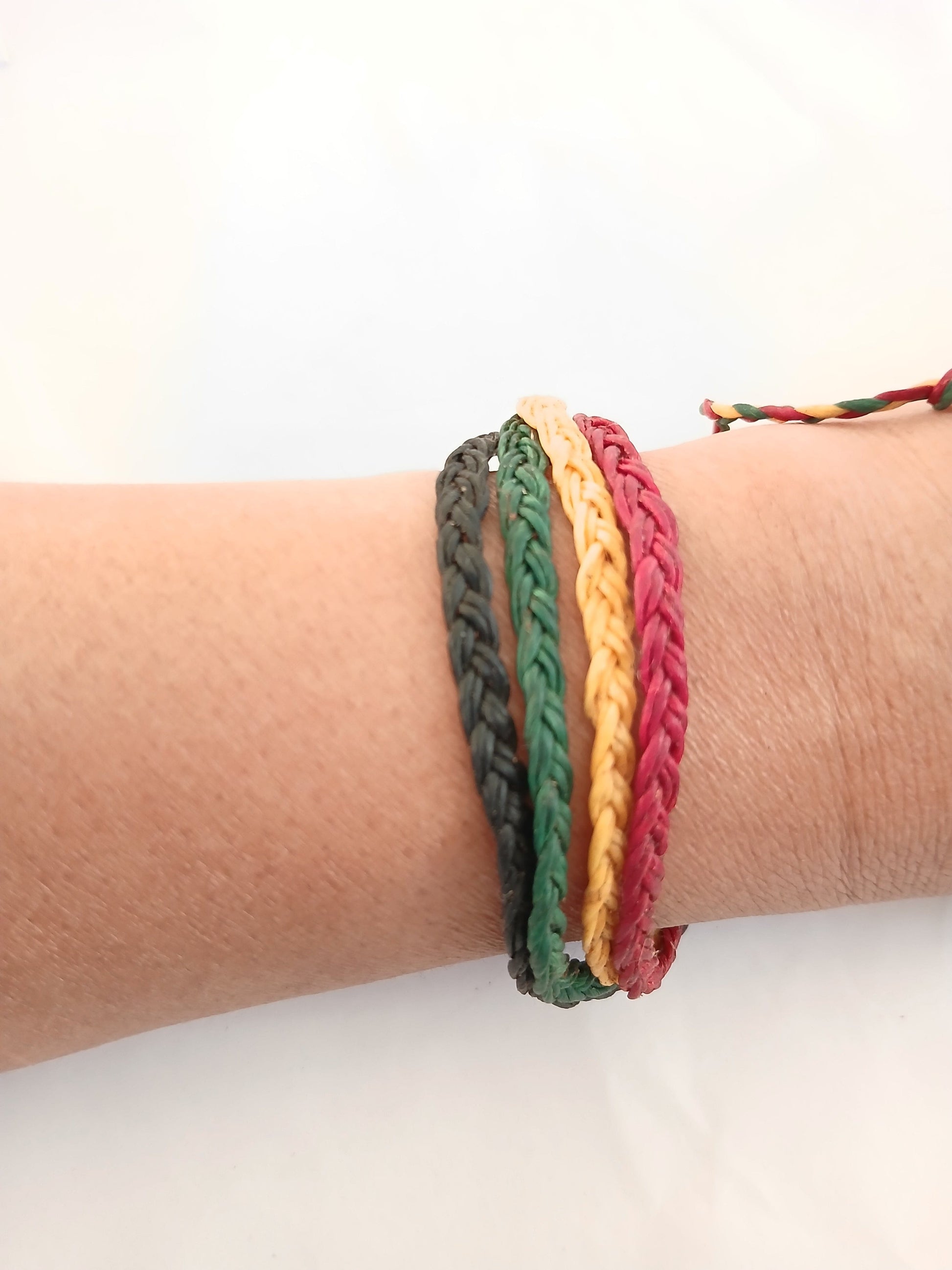 Handmade waxed cotton braided bracelet reggae Rasta hippie wristband for unisex