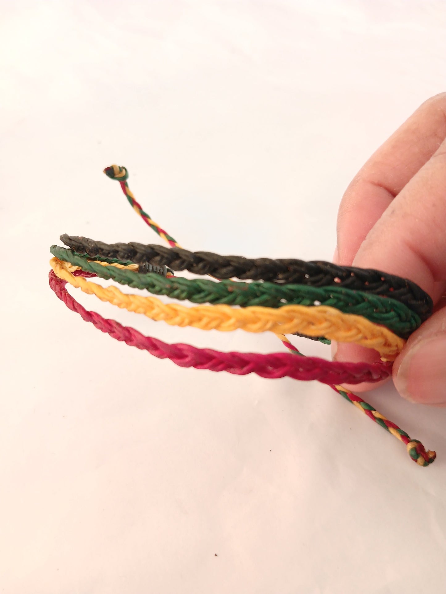 Handmade waxed cotton braided bracelet reggae Rasta hippie wristband for unisex