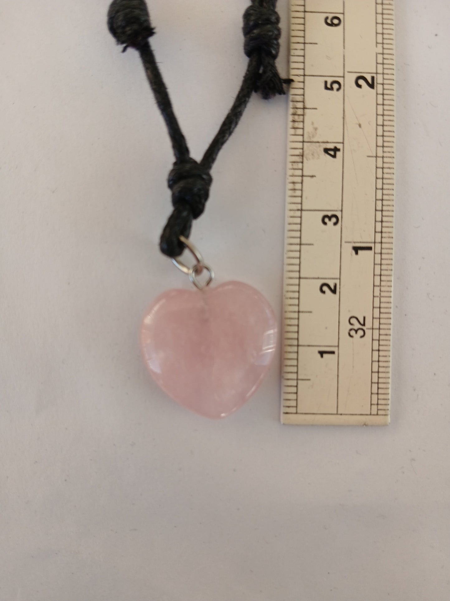 Heart Rose Quartz crystal gemstone pendant necklace pink rose charm with black choker
