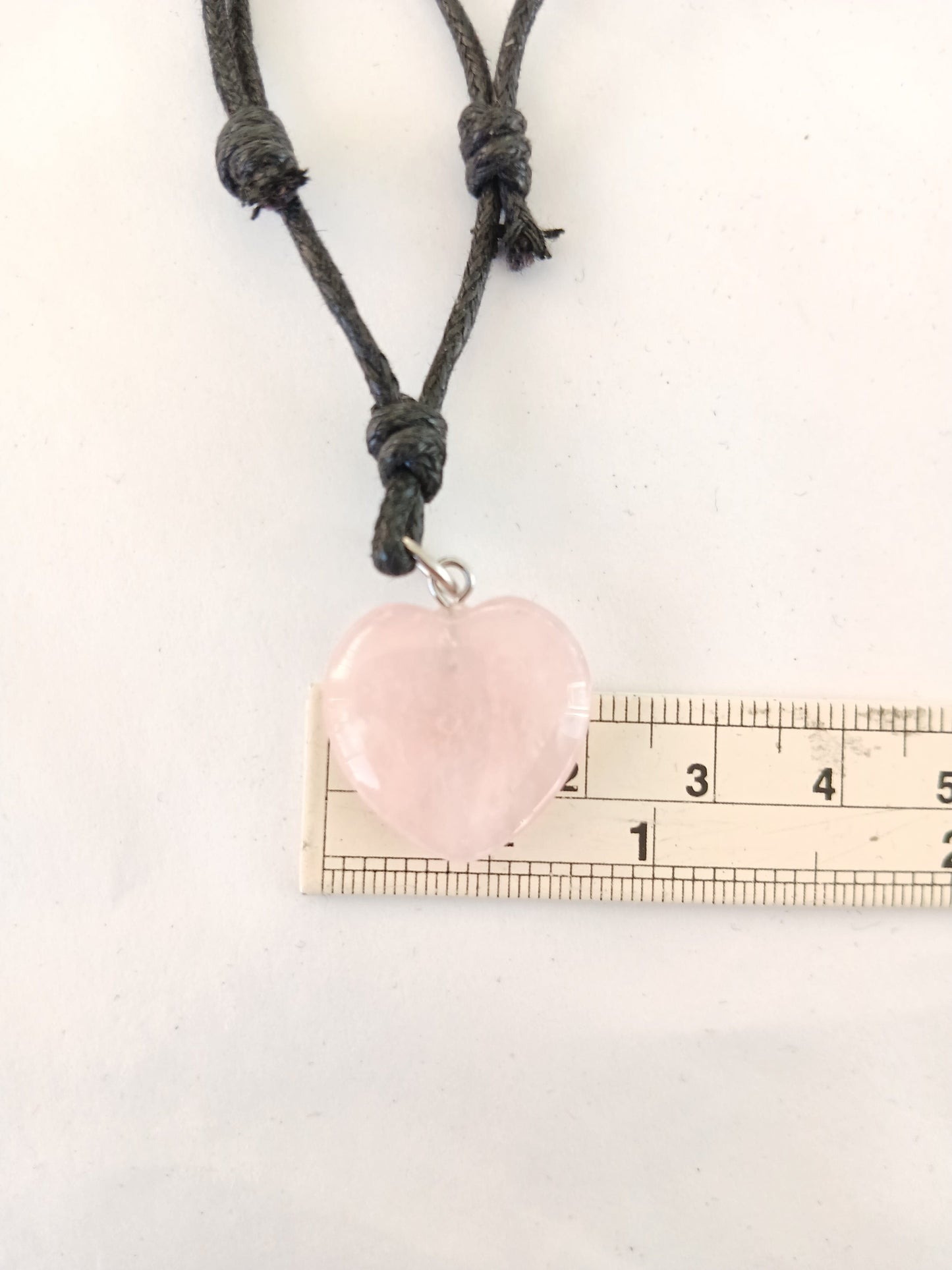 Heart Rose Quartz crystal gemstone pendant necklace pink rose charm with black choker
