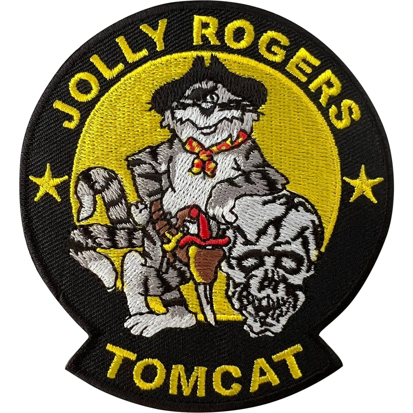 Jolly Rogers Tomcat Patch Iron Sew On Cloth United States Navy Embroidered Badge
