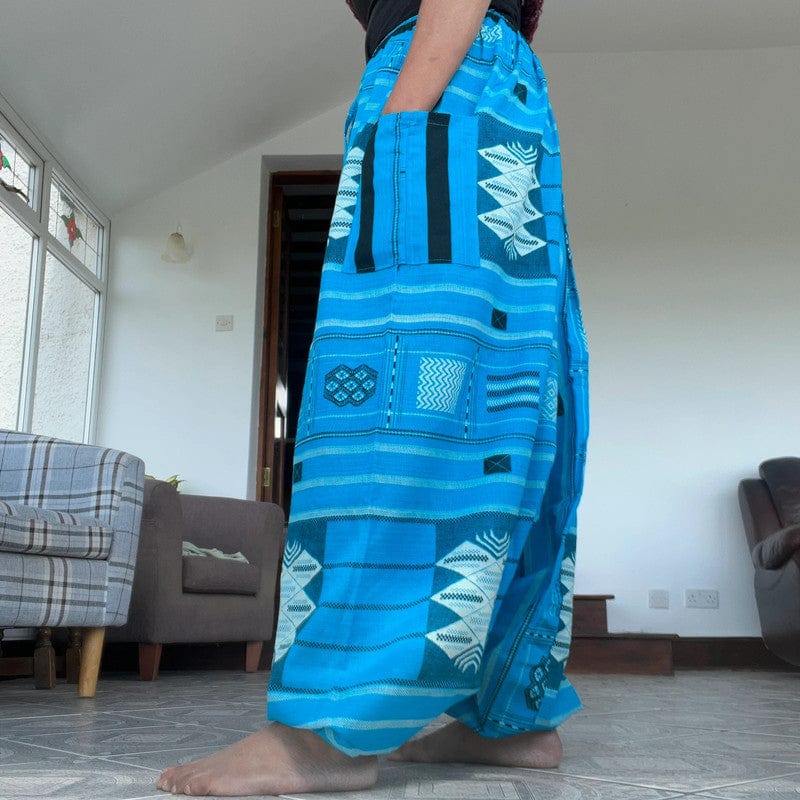 Mens Womens Thai Harem Pants Genie Gypsy Aladdin Travel Summer Hippy Trousers