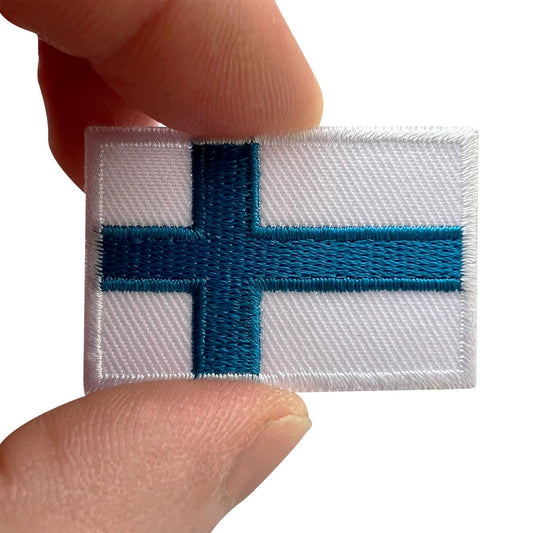 Mini Finland Flag Patch Iron Sew On Clothes Jacket Jeans Small Embroidered Badge
