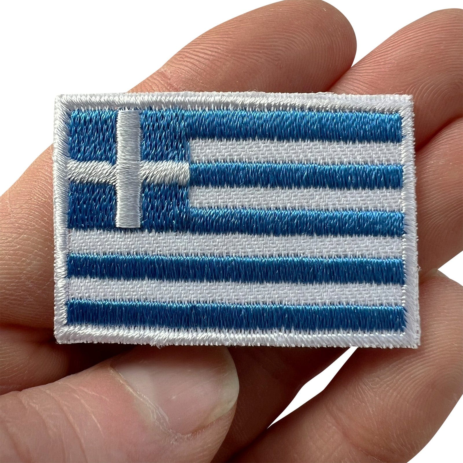 Mini Greece Flag Patch Iron Sew On Clothes Bag Hat Small Greek Embroid