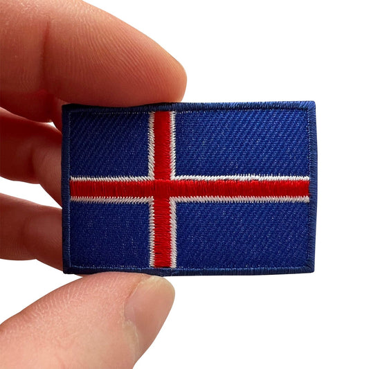 Mini Iceland Flag Patch Iron Sew On Clothes Bag Small Icelandic Embroidery Badge