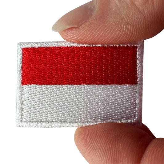 Mini Indonesia Flag Patch Iron Sew On Clothes Small Indonesian Embroidered Badge