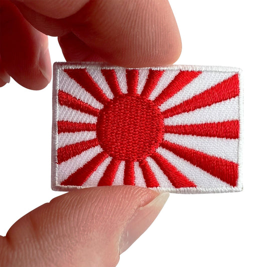 Mini Japan Rising Sun Flag Patch Iron On Sew On Clothes Bag Small Japanese Badge