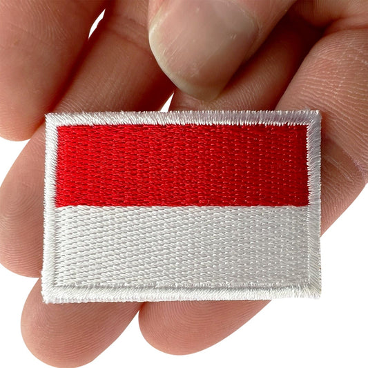 Mini Monaco Flag Patch Iron Sew On Clothes Small F1 Grand Prix Embroidered Badge