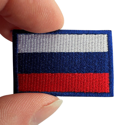 Mini Russia Flag Patch Iron Sew On Clothes Hat Russian Small Embroidered Badge