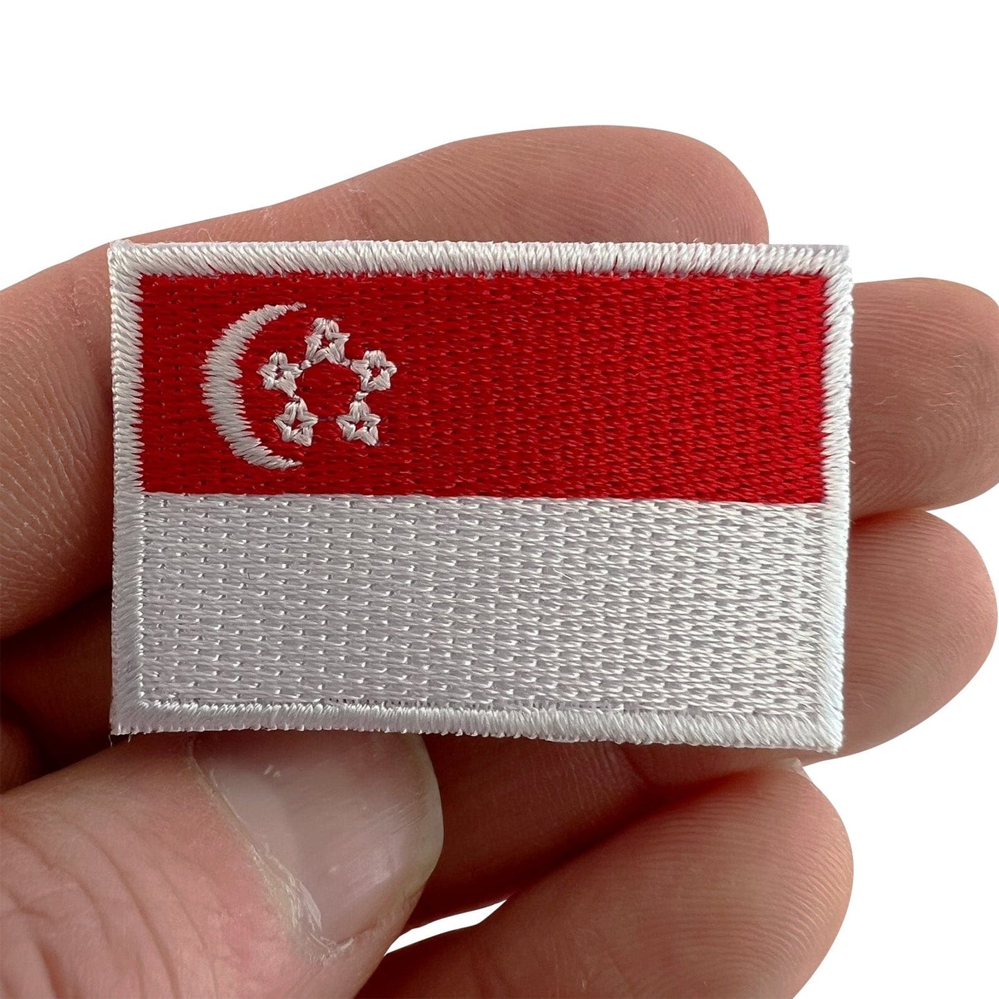 Mini Singapore Flag Patch Iron Sew On Clothes Bag Jacket Small Embroidered Badge