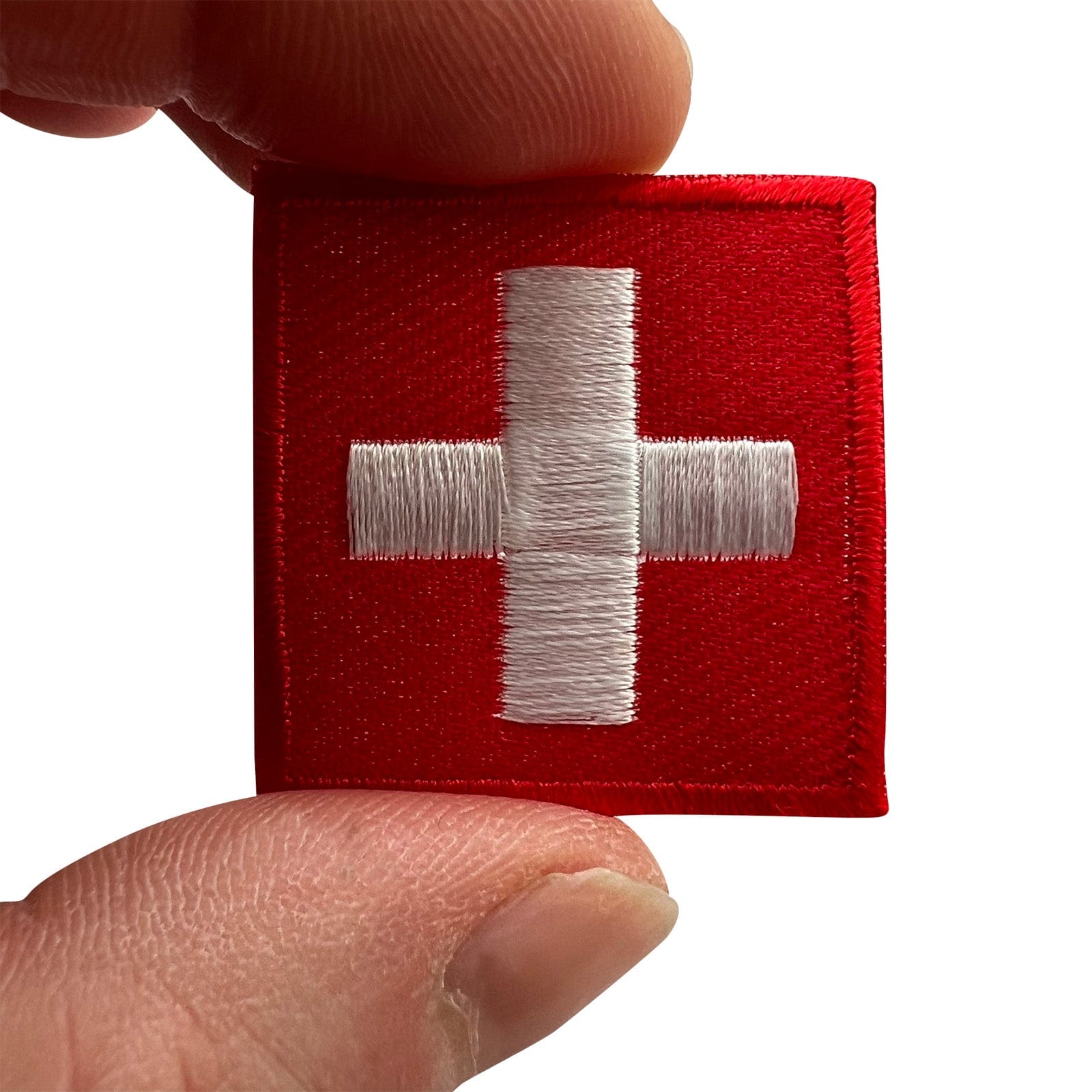 Mini Switzerland Flag Patch Iron Sew On Clothes Bag Small Swiss Embroidery Badge