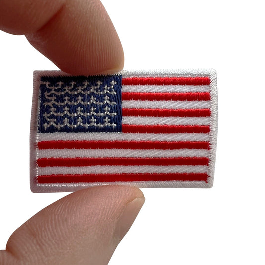 Mini USA Flag Patch Iron Sew On Small United States of America Embroidered Badge