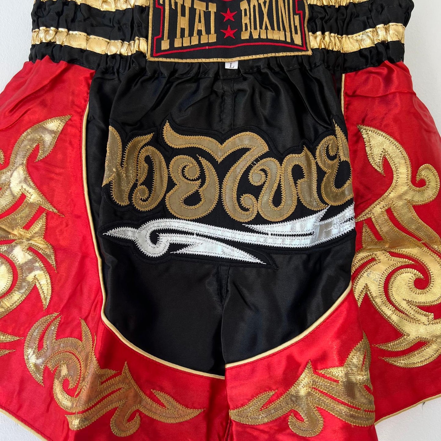 Muay Thai Boxing Shorts Size Medium Black Red Mens Womens Mixed Martial Arts UFC