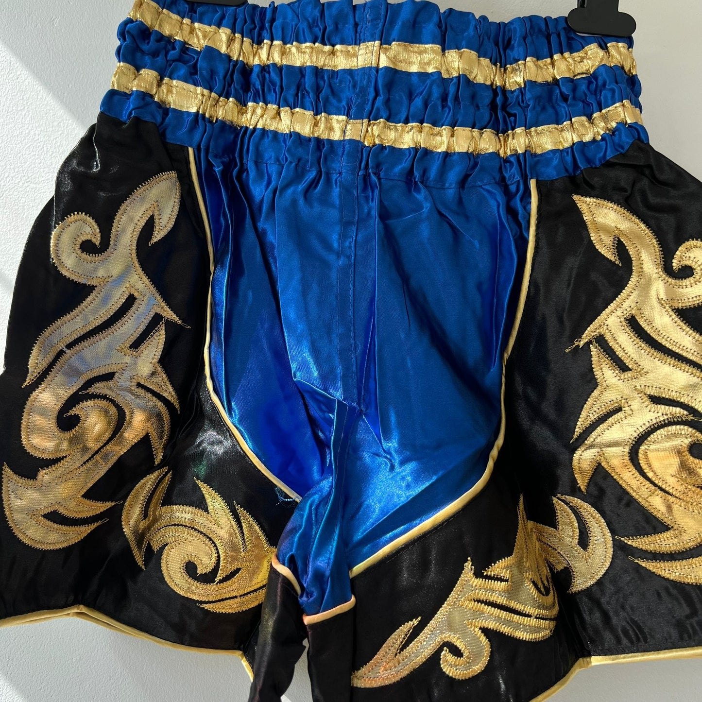 Muay Thai Kick Boxing Shorts Size Medium Blue Black Mens Ladies Womens UFC MMA