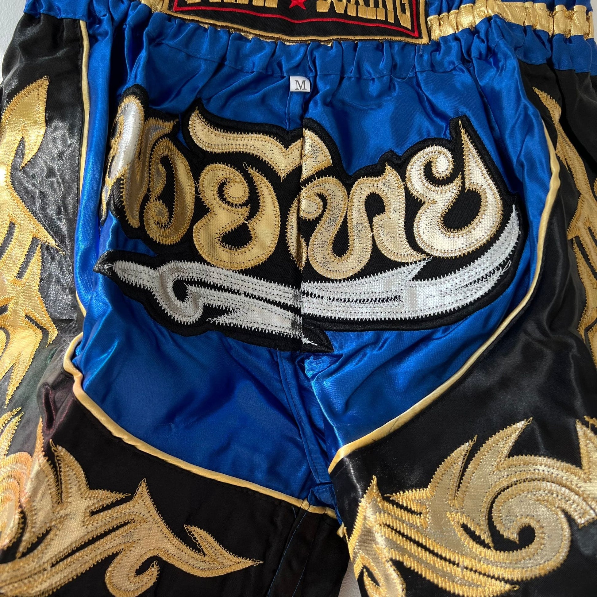 Muay Thai Kick Boxing Shorts Size Medium Blue Black Mens Ladies Womens UFC MMA