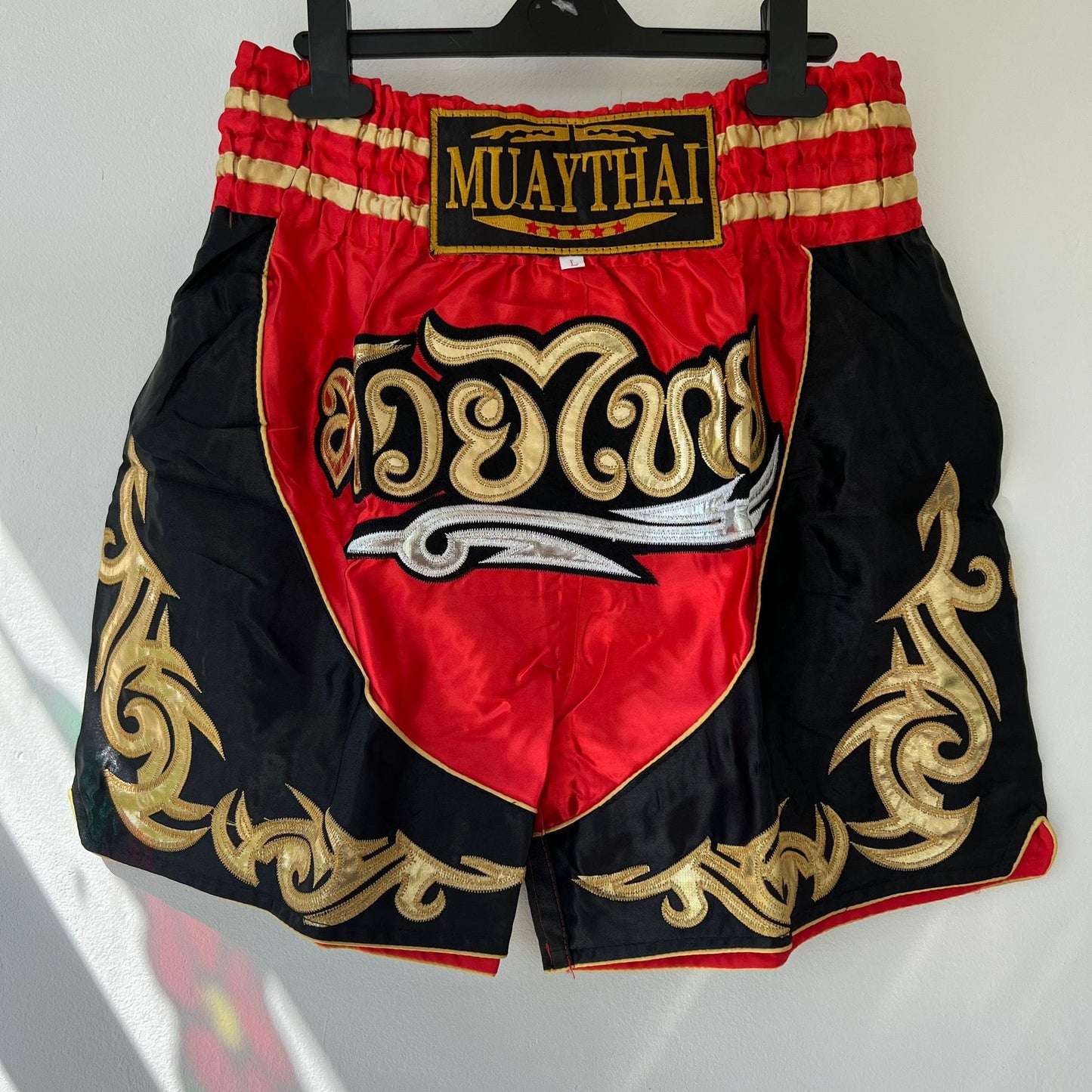 Muay Thai Kick Boxing Shorts Size Medium Red Black Male Female UFC MMA Clothes
