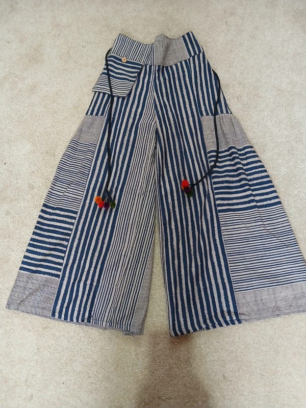 Navy Beige Baggy Wide Leg Harem Gypsy Pants Hippy Trousers Naka Palazzo Bohemian