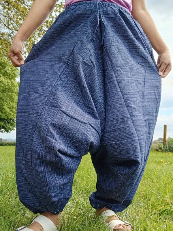 Navy Blue Genie Harem Pants Hippie Summer Holiday Baggy Thai Fisherman Trousers