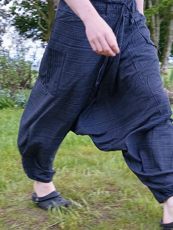 Navy Blue Genie Harem Pants Hippie Summer Holiday Baggy Thai Fisherman Trousers