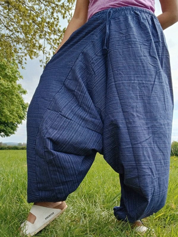 Navy Blue Genie Harem Pants Hippie Summer Holiday Baggy Thai Fisherman Trousers