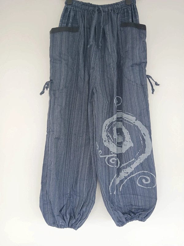 Navy Blue Harem Pants Genie Baggy Gypsy Aladdin Clothes Hippie Trousers One Size