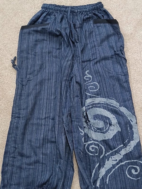 Navy Blue Harem Pants Genie Baggy Gypsy Aladdin Clothes Hippie Trousers One Size