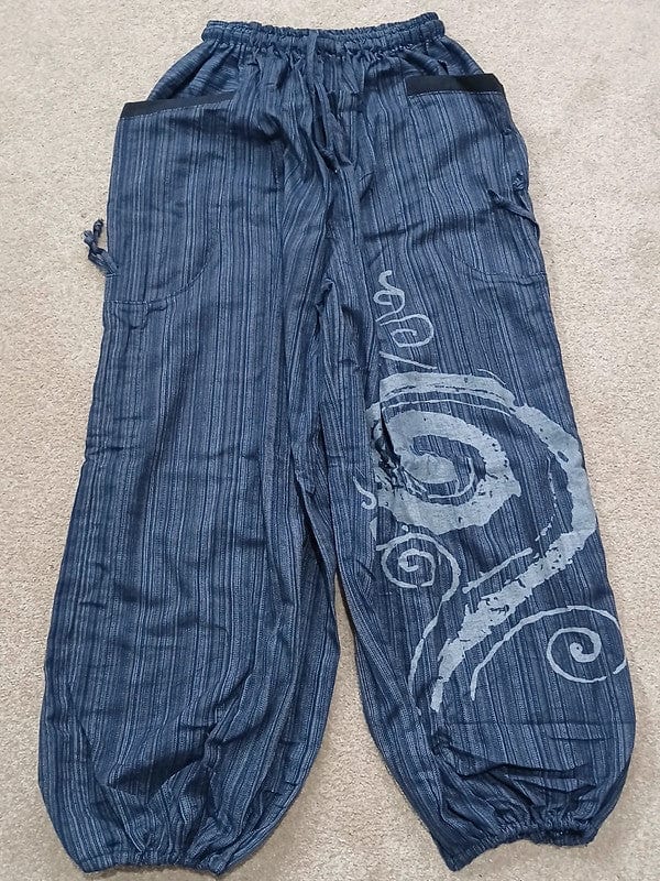Navy Blue Harem Pants Genie Baggy Gypsy Aladdin Clothes Hippie Trousers One Size
