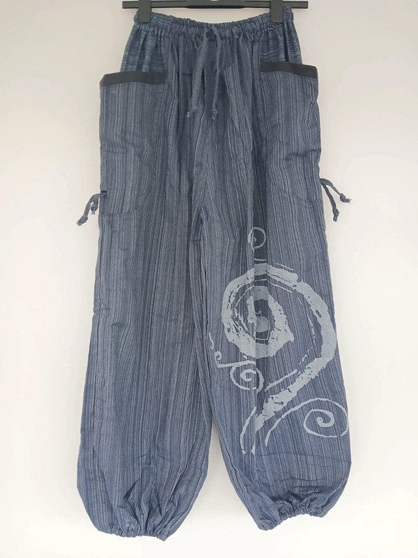 Navy Blue Harem Pants Genie Baggy Gypsy Aladdin Clothes Hippie Trousers One Size