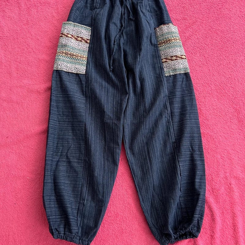 Navy Blue Summer Trousers Cotton Wide Leg Thailand Harem Pants Yoga Mens Womens