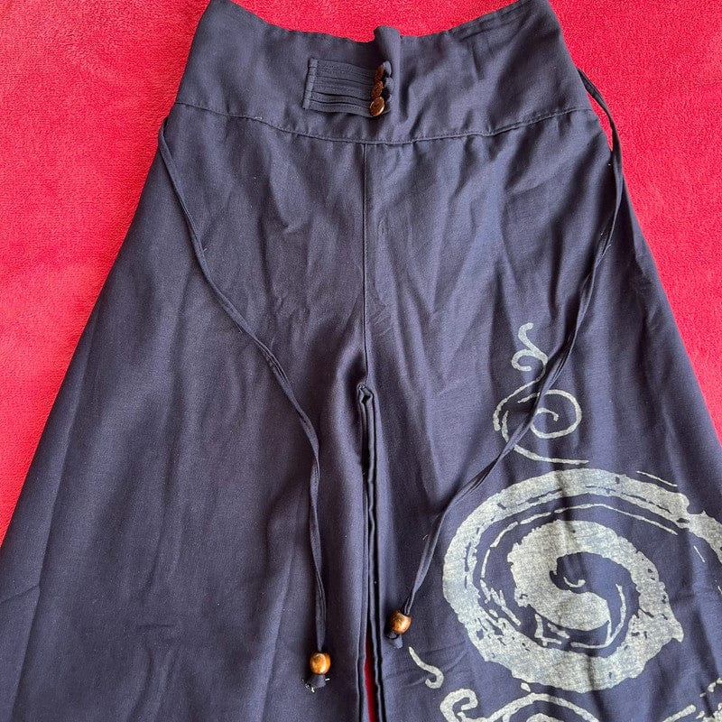 Navy Blue Wide Leg Palazzo Harem Pants Womens Ladies Baggy Thai Summer Trousers