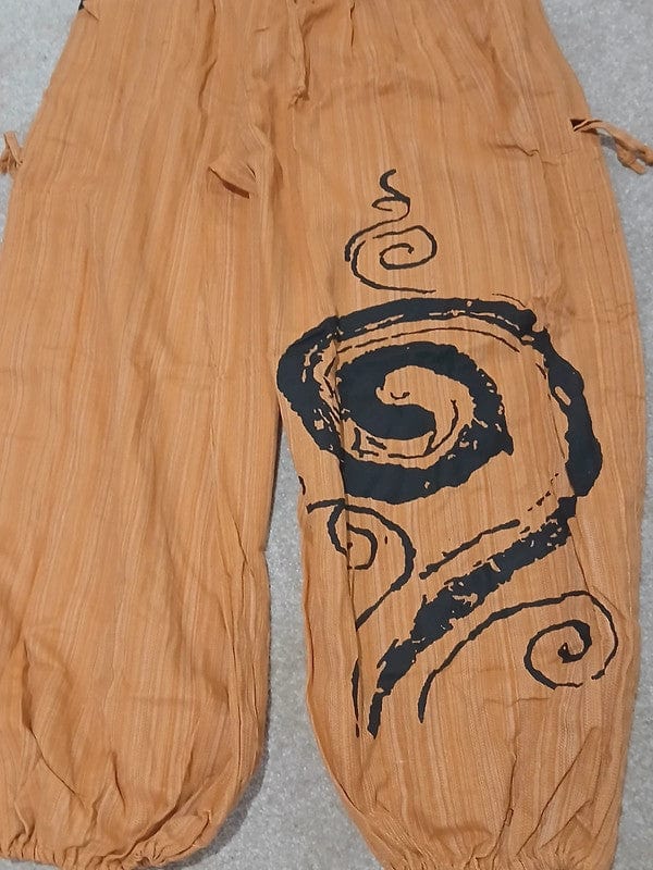 Orange Harem Pants Wide Leg Baggy Trousers Holiday Sun Travel Men Women One Size