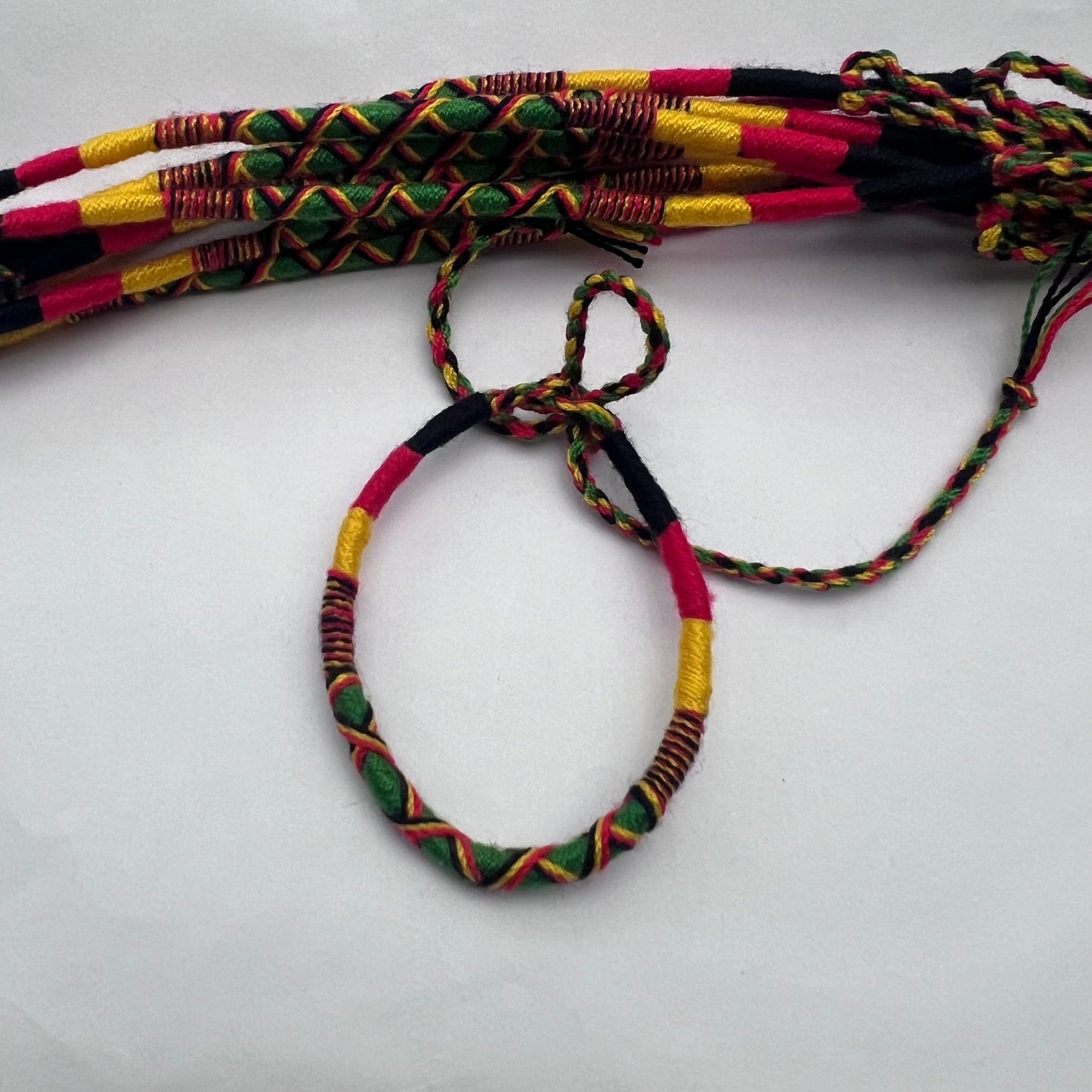 Pack of 10 Handmade Rasta cotton Bracelets Friendships Wristbands