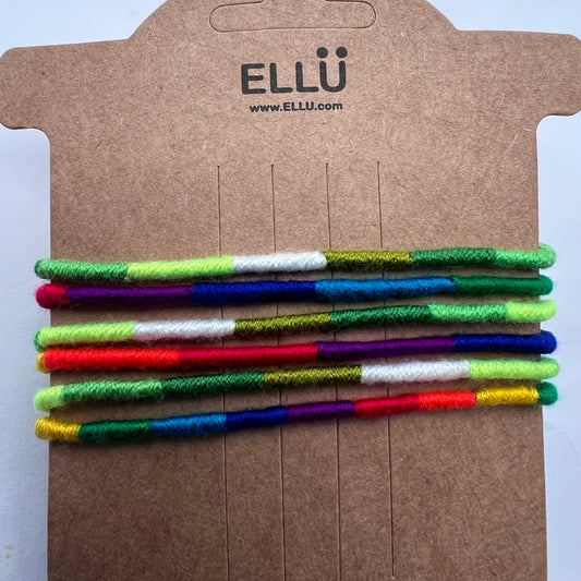 Pack of 6 Thin friendships Mixed colour Gay pride Bracelets Handmade Cotton wristbands Jewellery