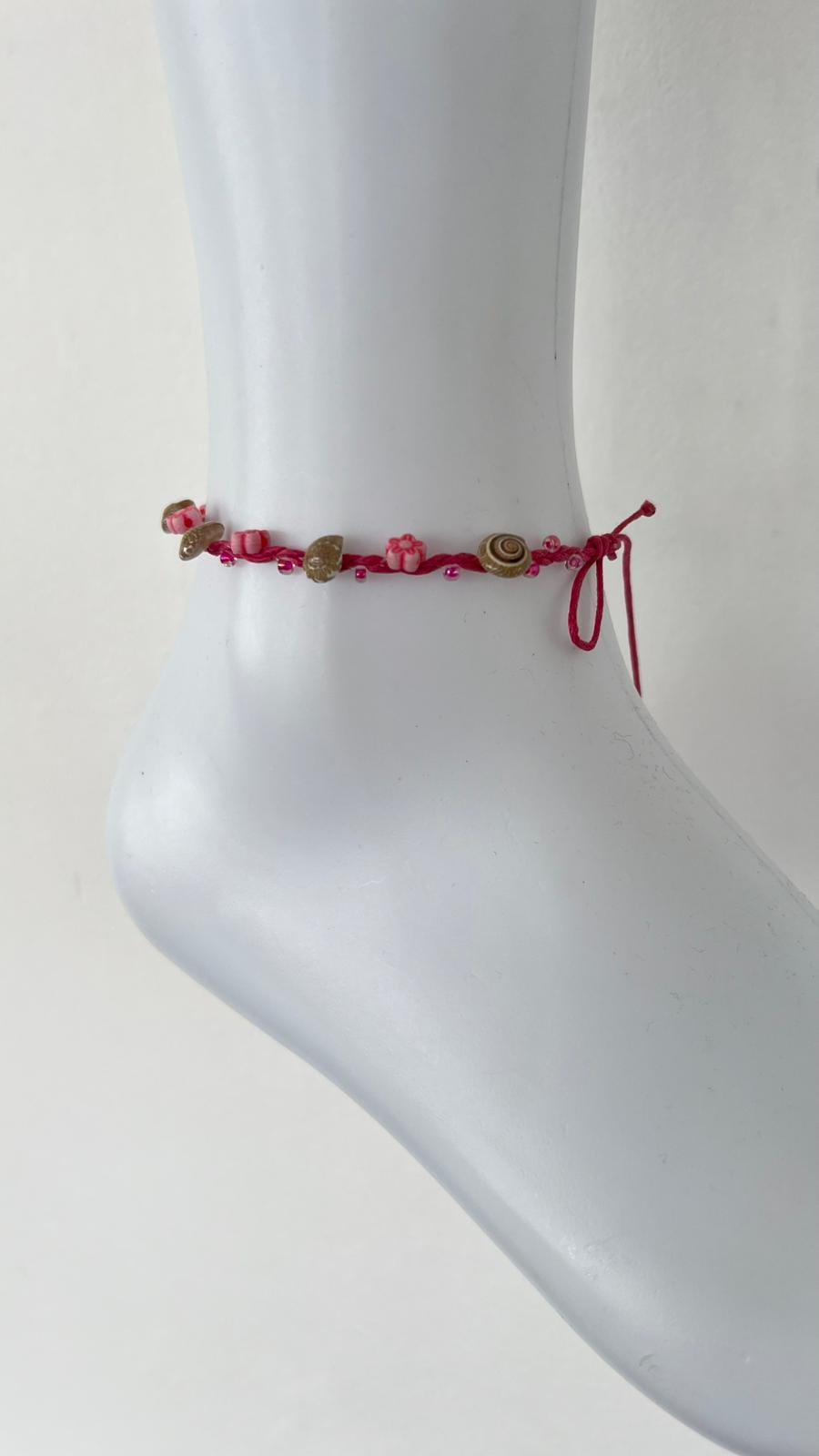 Pink Anklet Ankle Bracelet Foot Chain Womens Girls Ladies Shell Beaded Jewellery