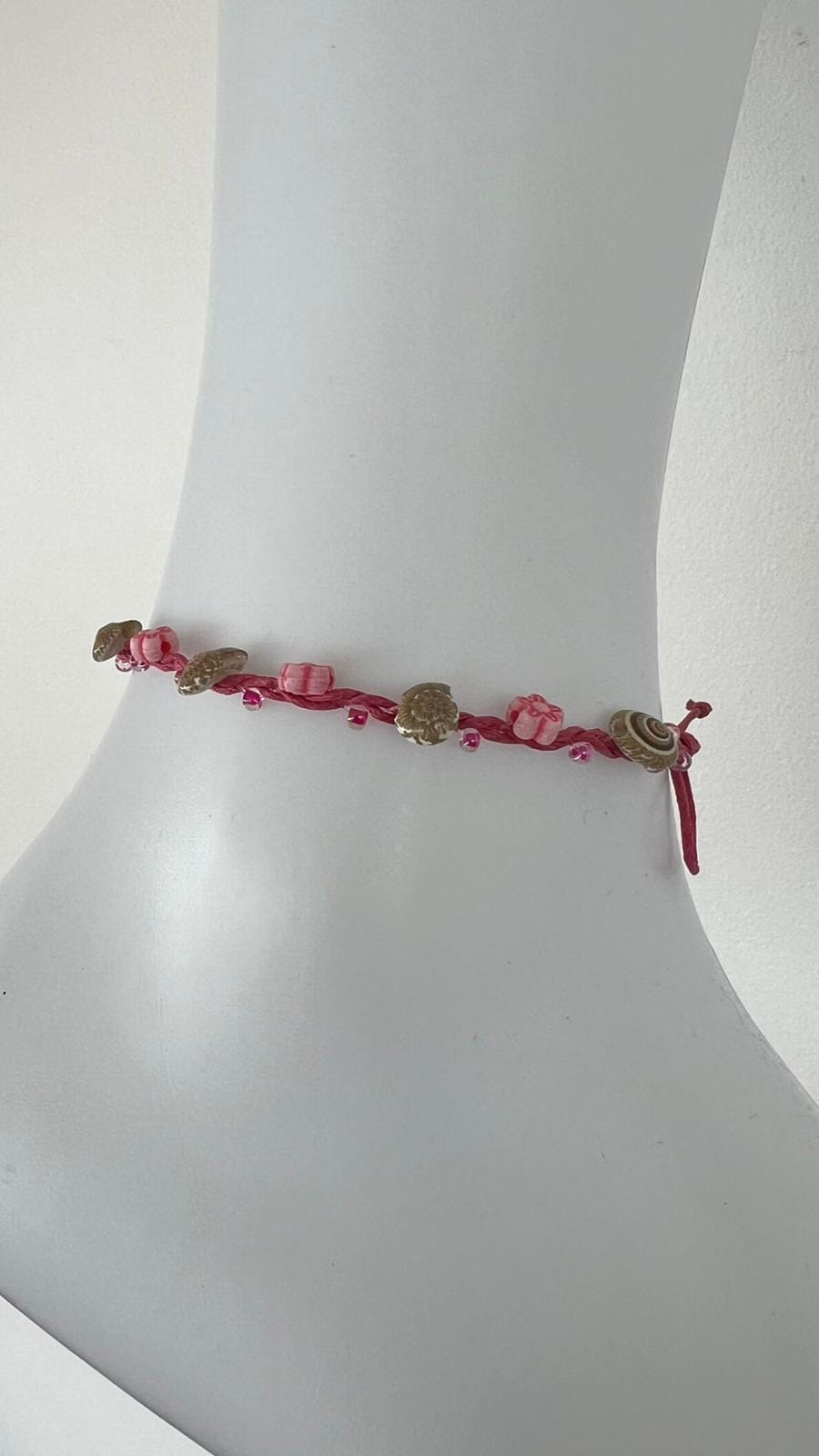 Pink Anklet Ankle Bracelet Foot Chain Womens Girls Ladies Shell Beaded Jewellery